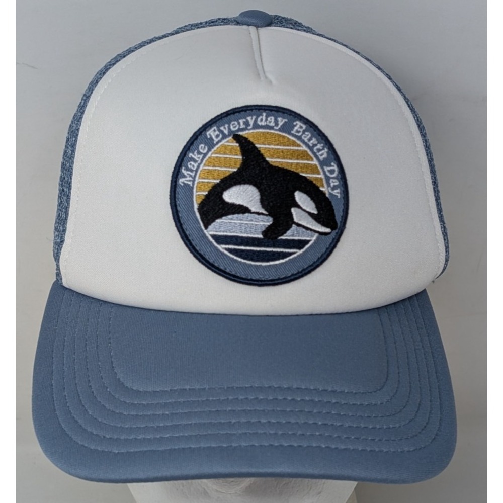 Orca Hat Make Everyday Earth Day Mesh Trucker‎ Cap Snapback Surfer Whales Ocean
